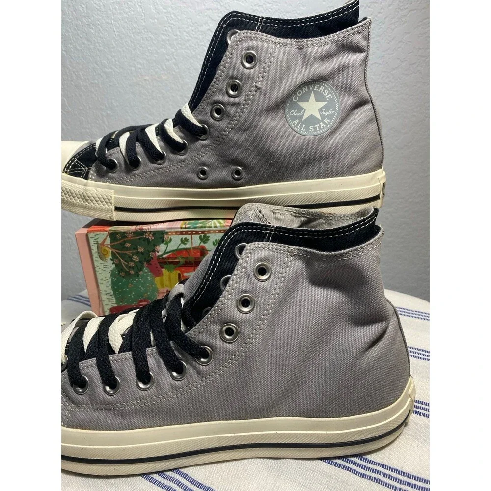 Converse Double Tongue High Top Sneaker Charcoal Gray Y2K Punk Emo NIB M11 W13 - Picture 11 of 11
